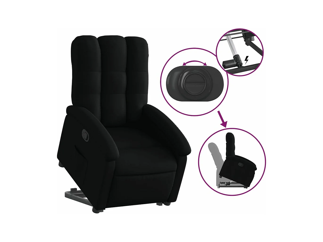 Fauteuil inclinable noir tissu