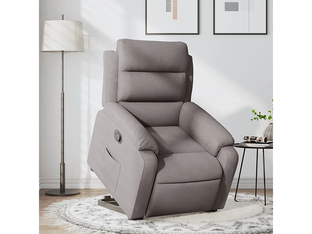 Fauteuil inclinable taupe tissu