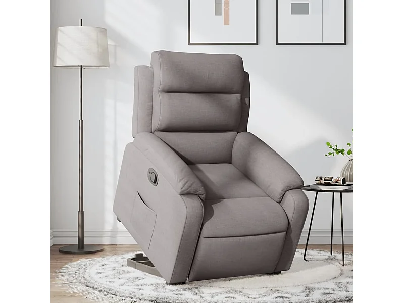 Fauteuil inclinable taupe tissu
