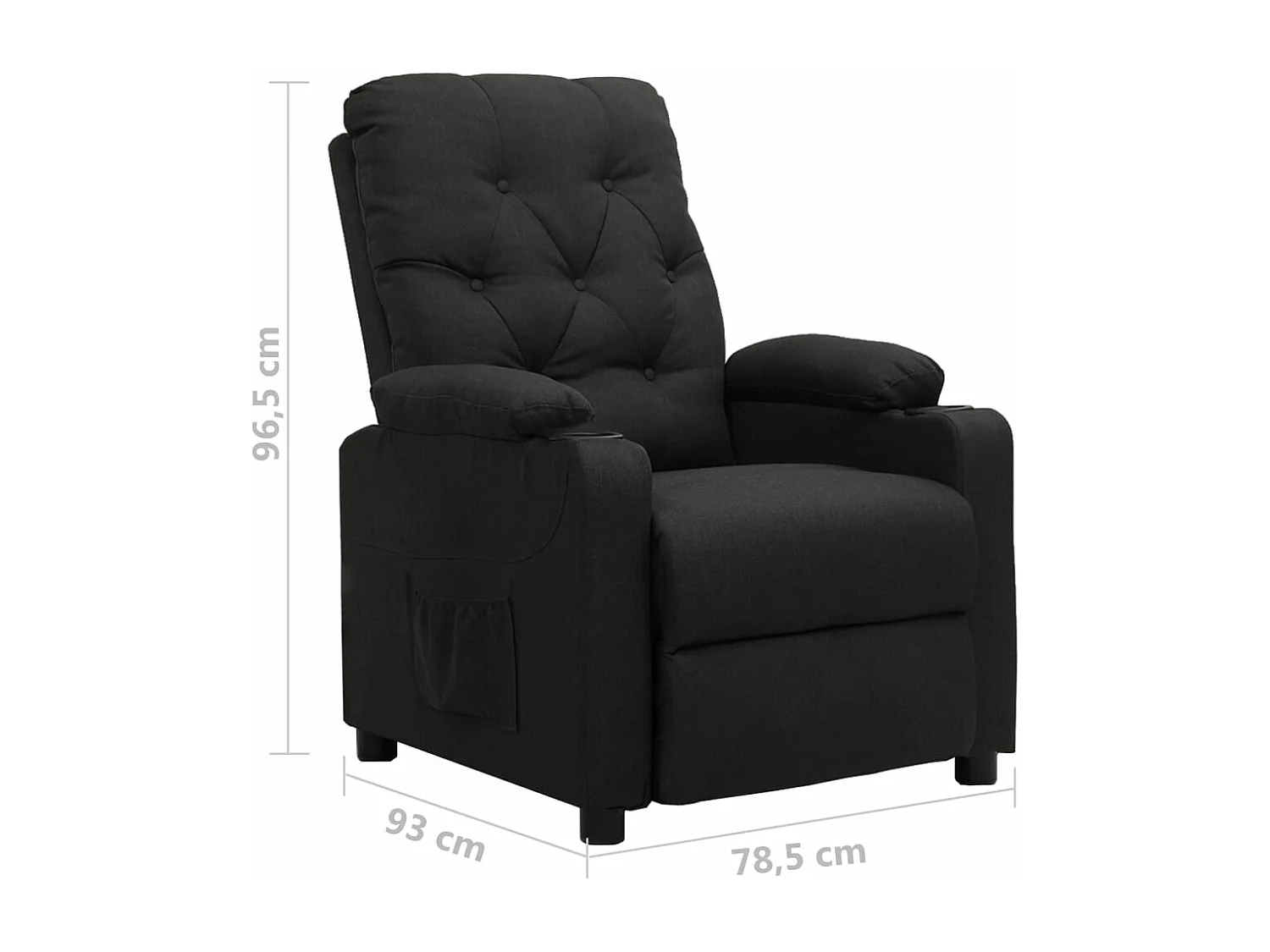 Fauteuil inclinable Noir Tissu