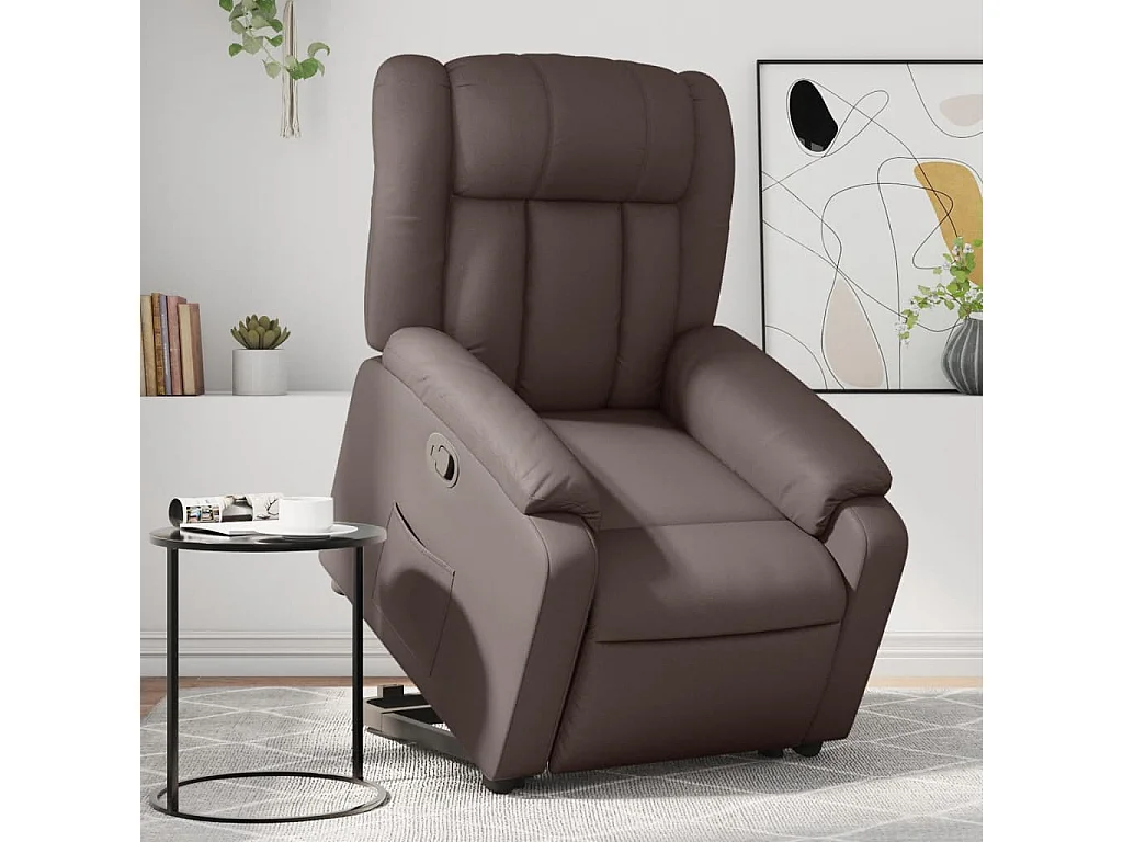 Fauteuil inclinable marron similicuir