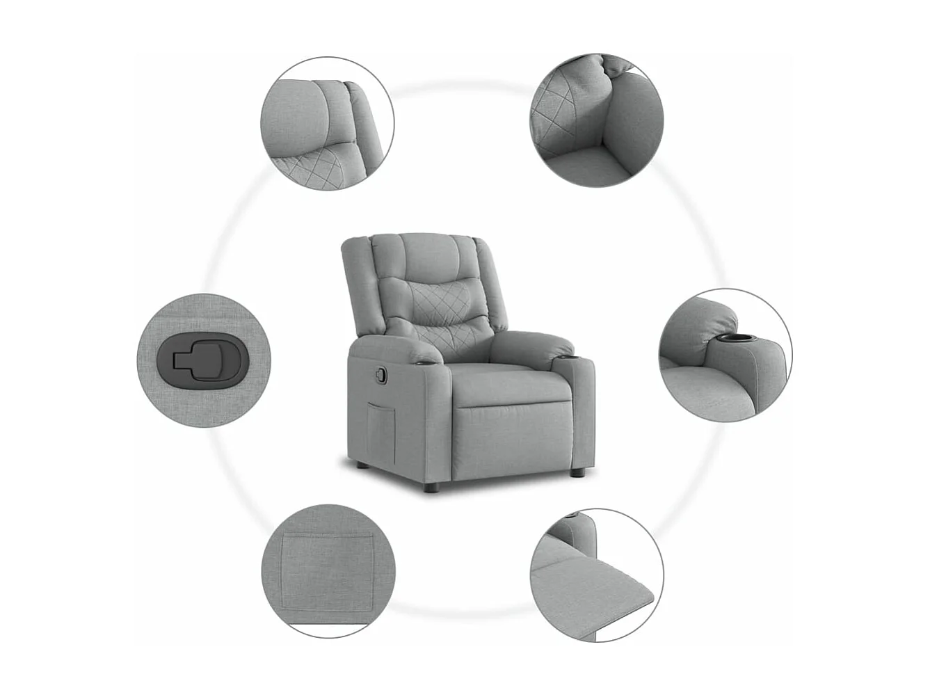 Fauteuil inclinable Gris clair Tissu