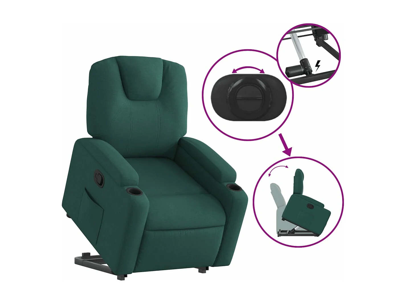 Fauteuil inclinable vert foncé tissu