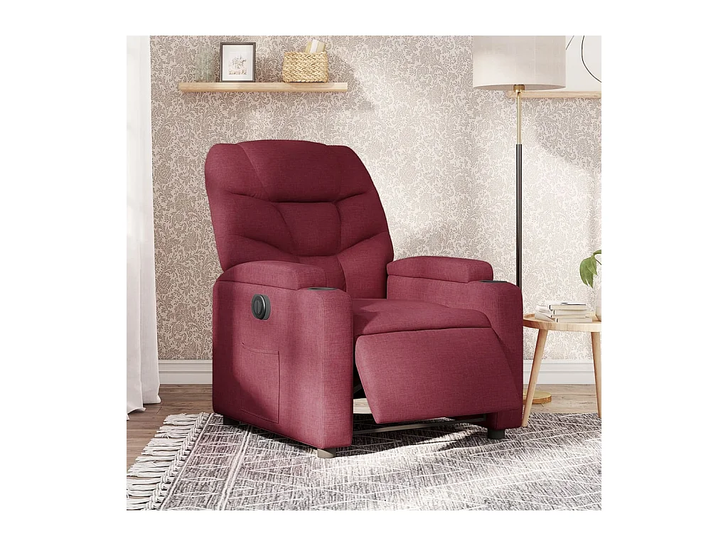 Fauteuil inclinable électrique Rouge bordeaux Tissu