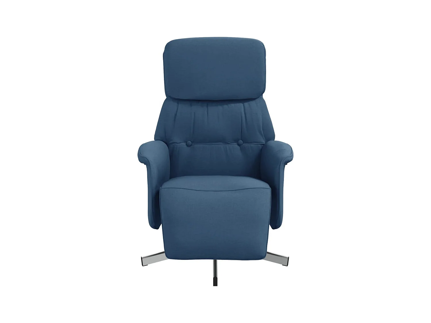 Fauteuil verstelbaar met voetensteun stof blauw