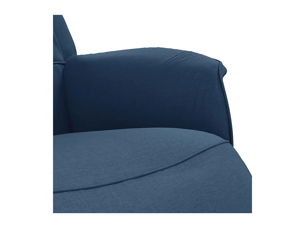 Sillón reclinable con reposapiés tela azul