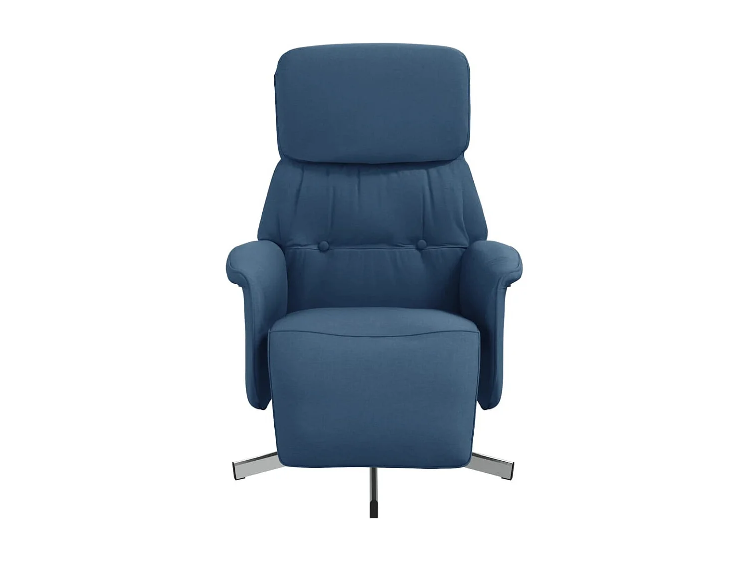 Fauteuil inclinable avec repose-pieds bleu tissu