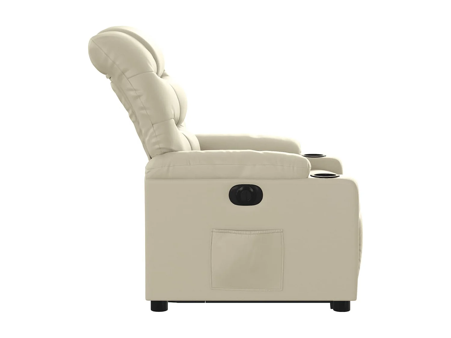 Fauteuil inclinable électrique crème similicuir
