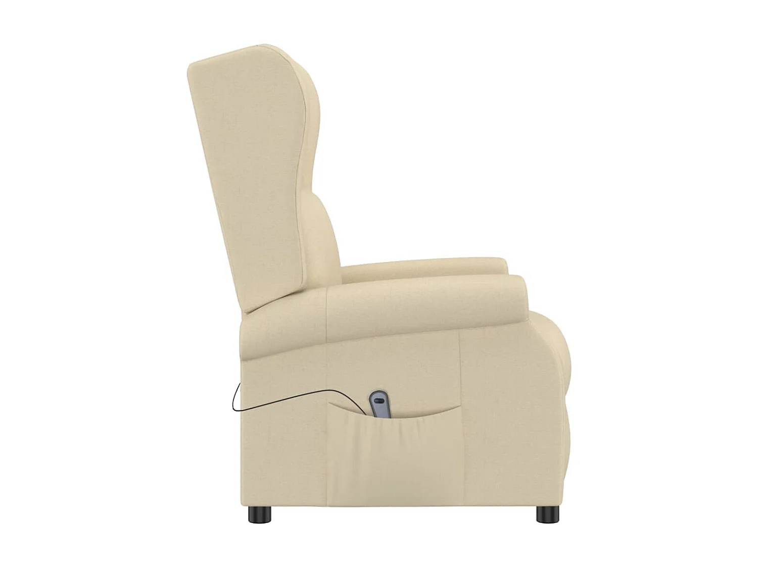 Sillón orejero reclinable eléctrico tela blanco crema