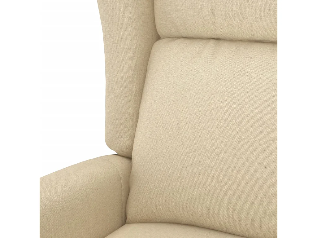 Sillón orejero reclinable eléctrico tela blanco crema