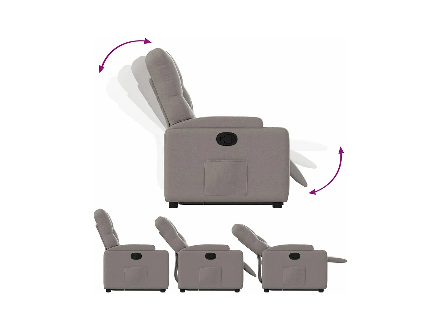 Fauteuil inclinable taupe tissu