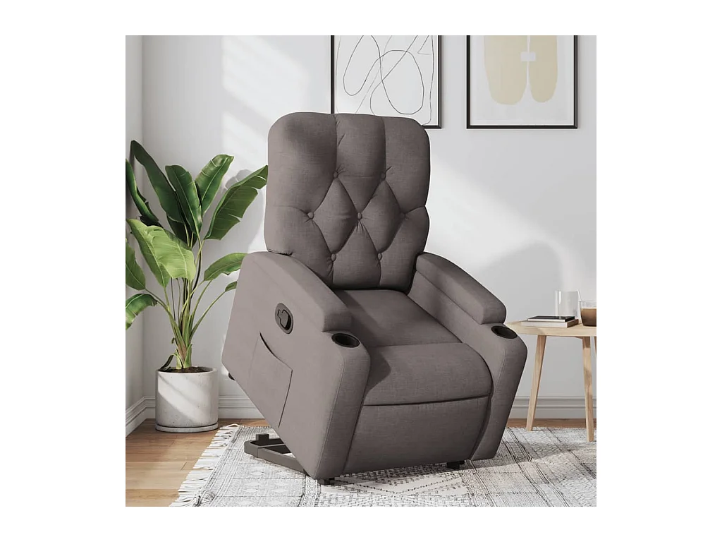 Fauteuil inclinable taupe tissu
