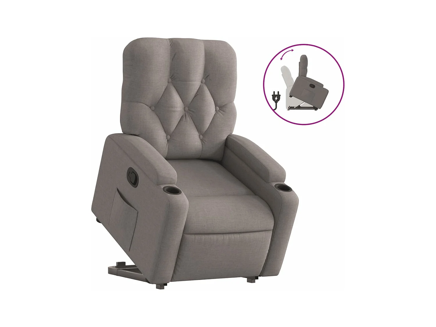 Fauteuil inclinable taupe tissu