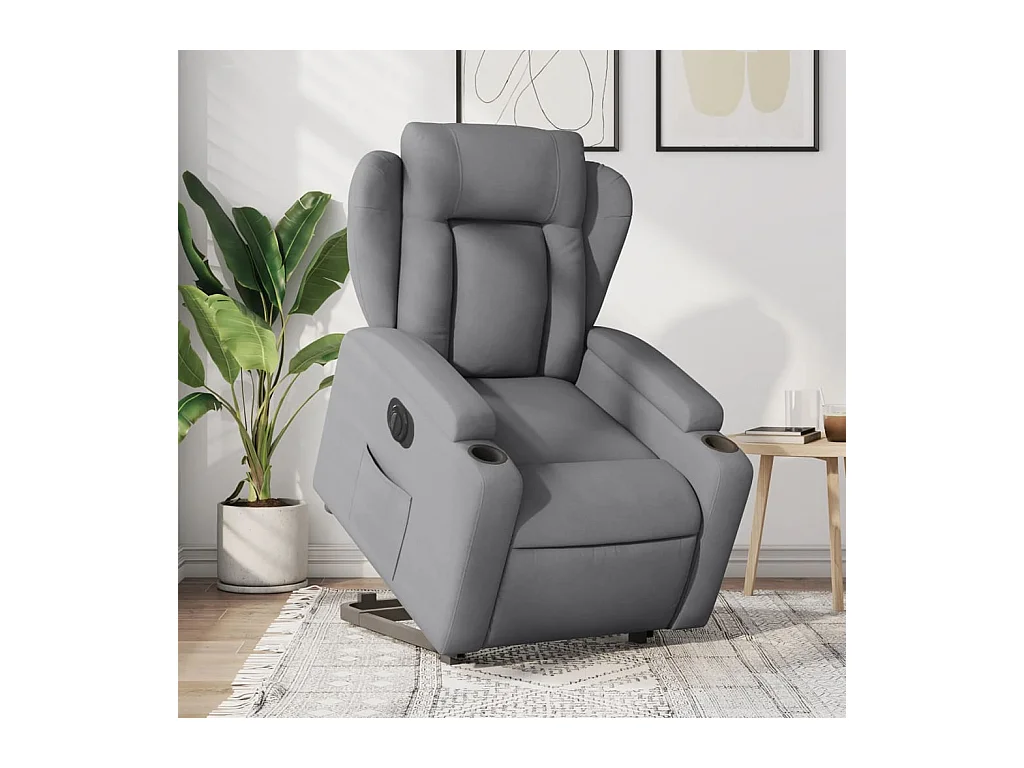Fauteuil inclinable électrique gris clair tissu
