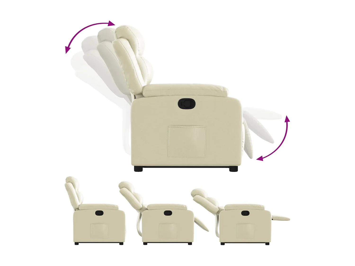 Fauteuil inclinable Crème Similicuir