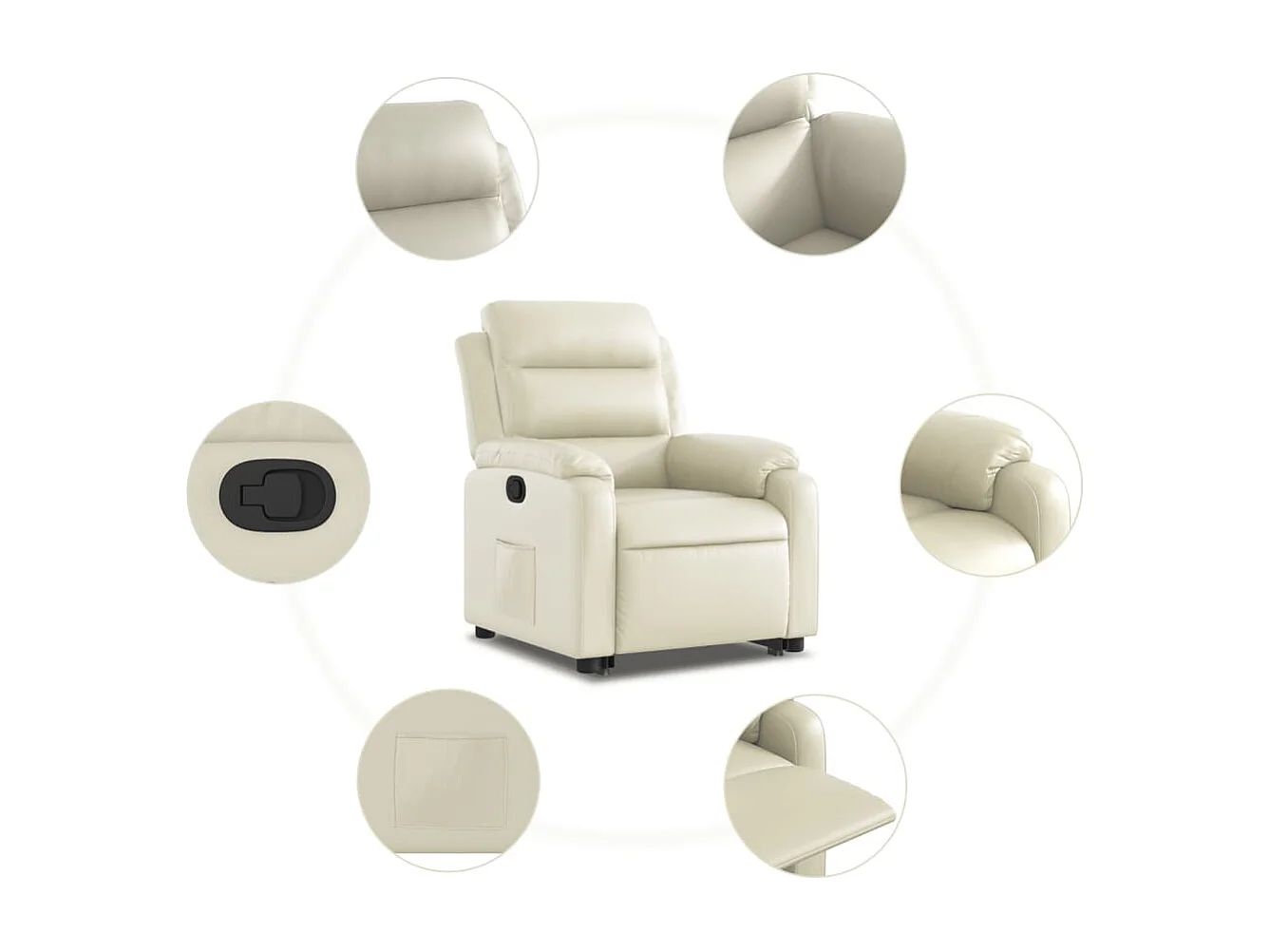 Fauteuil inclinable Crème Similicuir
