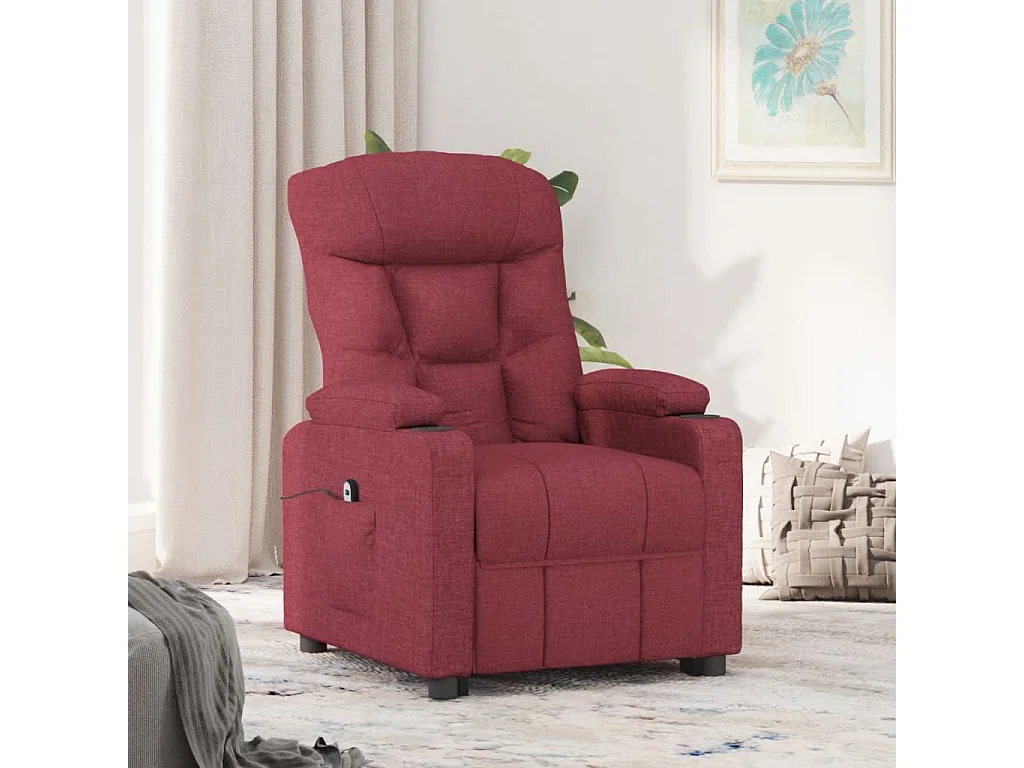Fauteuil inclinable électrique Rouge bordeaux Tissu