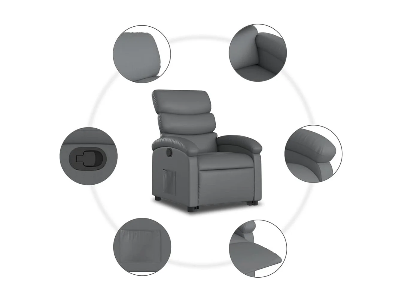 Fauteuil inclinable Gris Similicuir