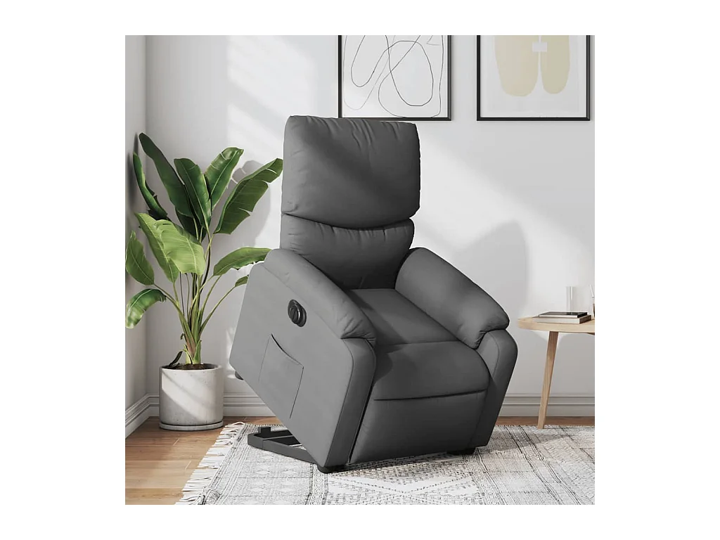 Fauteuil inclinable électrique gris foncé tissu
