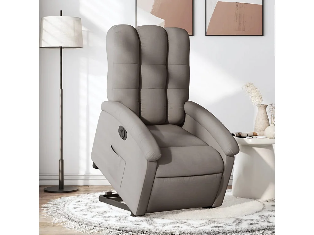 Fauteuil inclinable électrique taupe tissu