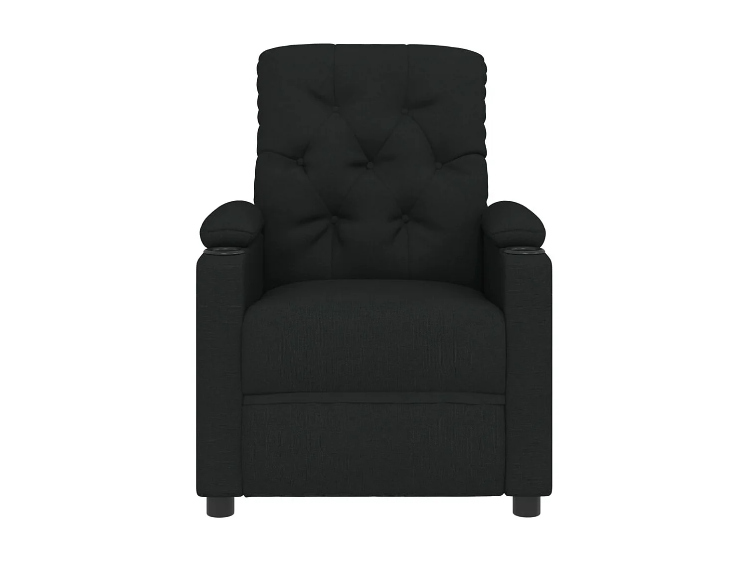 Sillón reclinable eléctrico de tela negro
