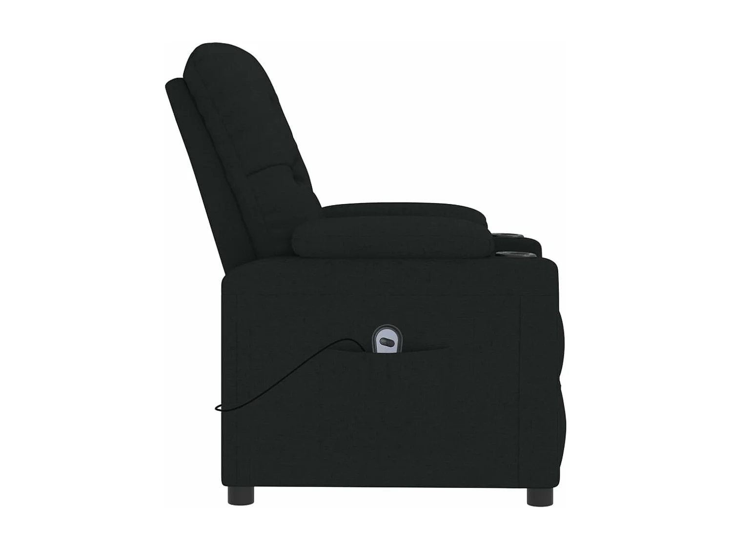 Sillón reclinable eléctrico de tela negro