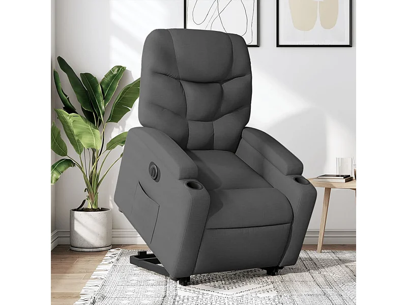 Fauteuil inclinable électrique gris foncé tissu