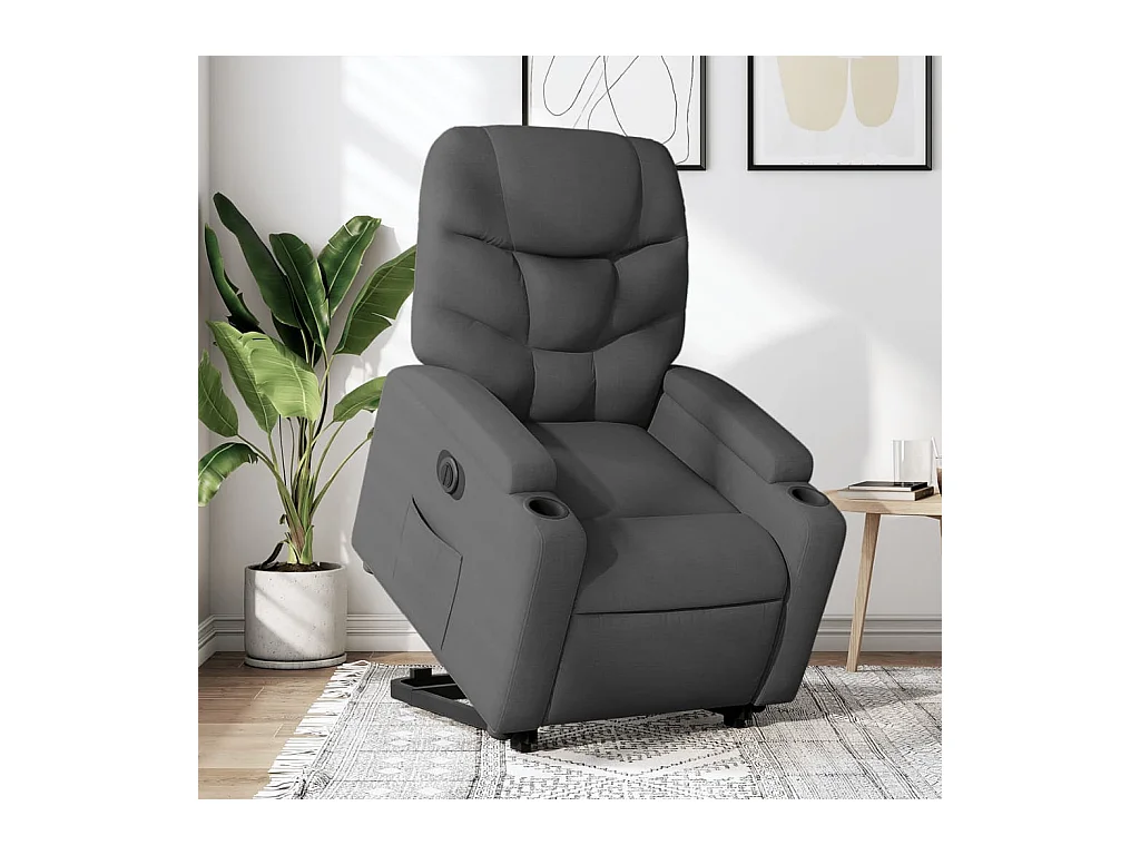 Fauteuil inclinable électrique gris foncé tissu