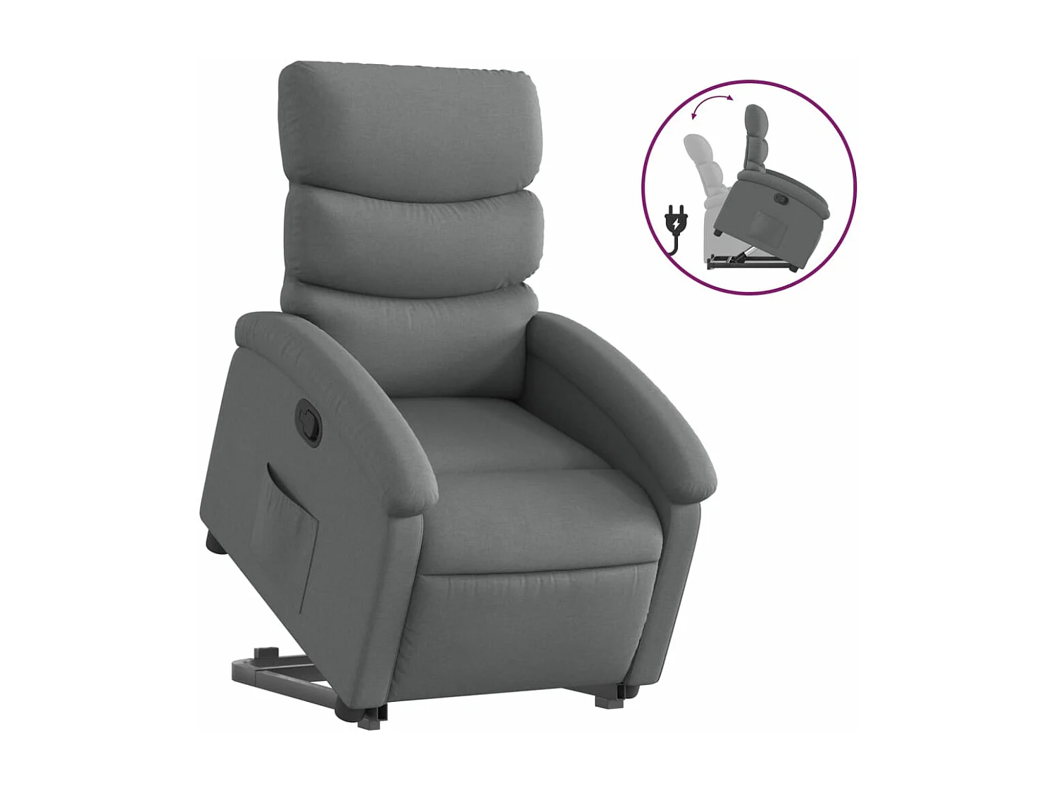 Fauteuil inclinable Gris foncé Tissu