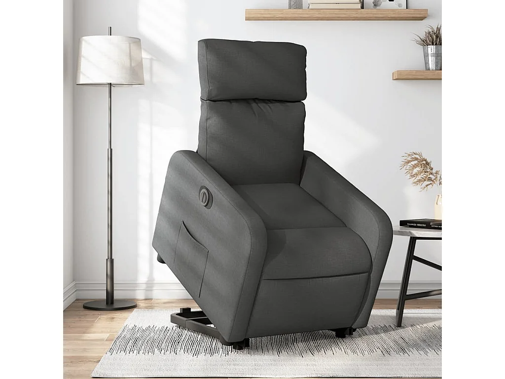 Fauteuil inclinable électrique gris foncé tissu