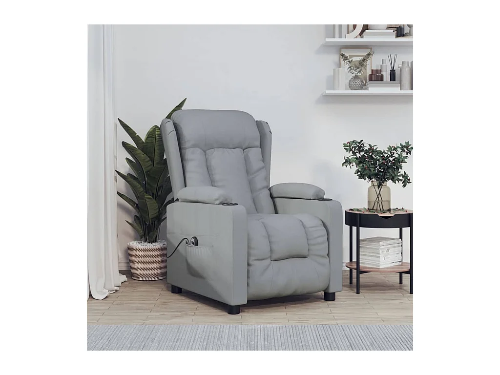 Fauteuil inclinable électrique Gris clair Tissu