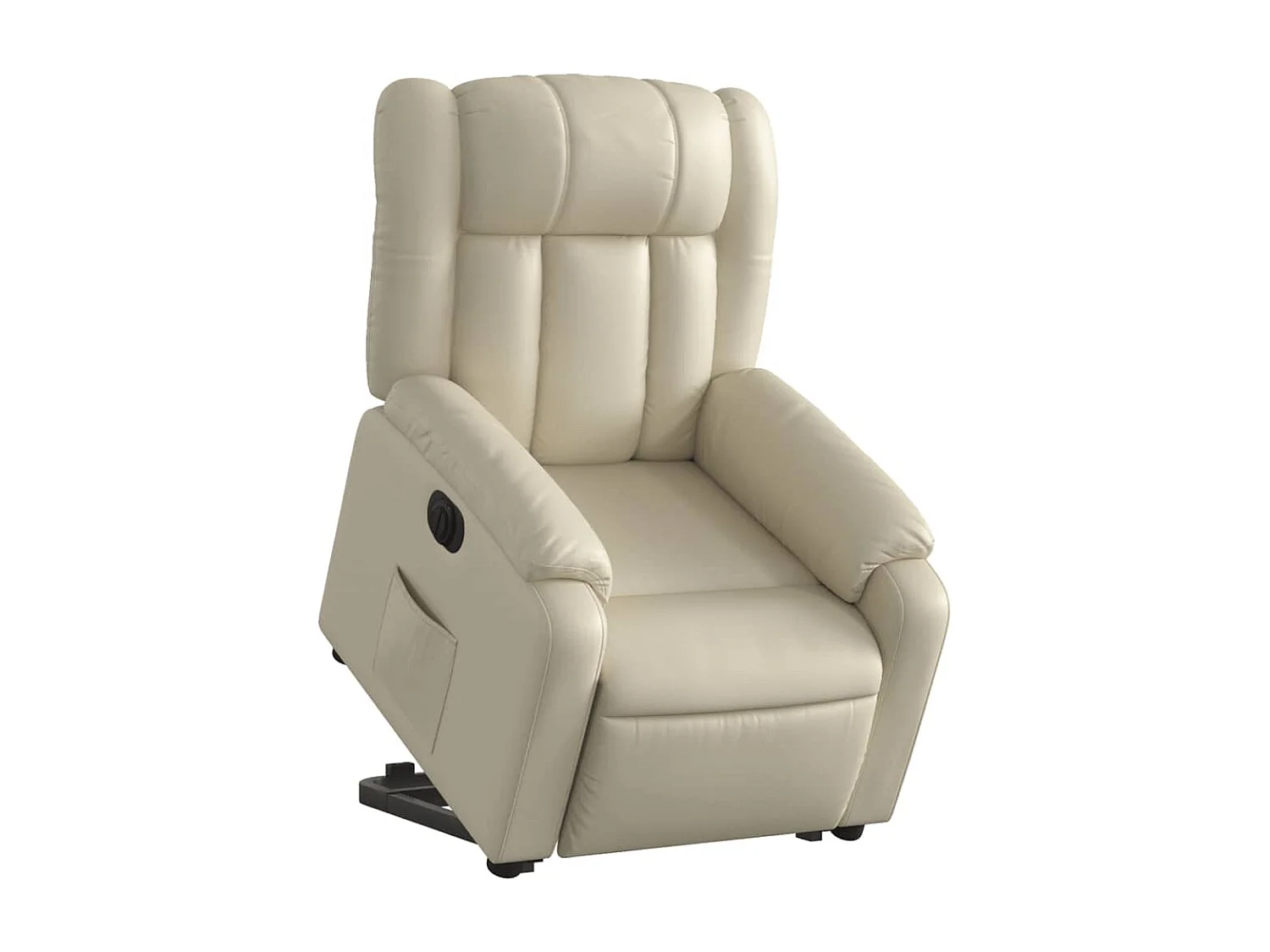 Fauteuil inclinable électrique crème similicuir