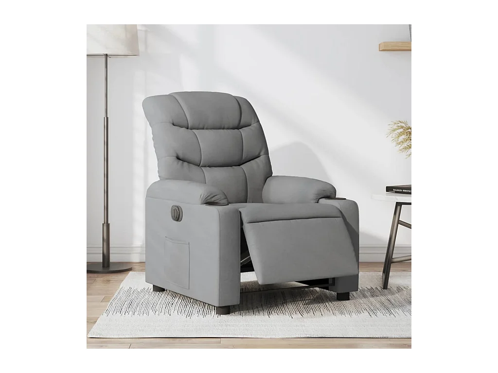 Fauteuil inclinable électrique Gris clair Tissu