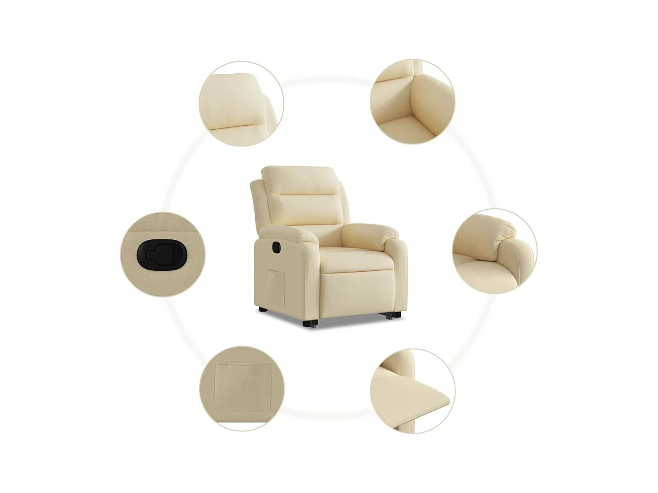 Fauteuil inclinable Crème Tissu