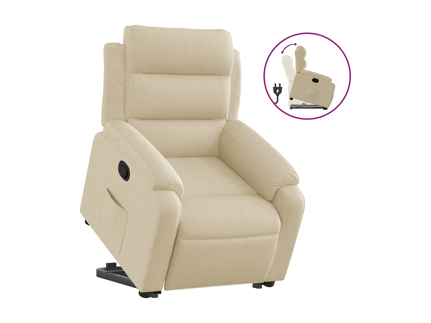 Fauteuil inclinable Crème Tissu