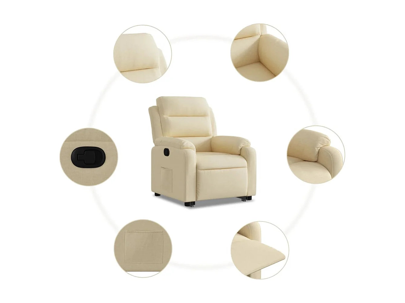 Fauteuil inclinable Crème Tissu
