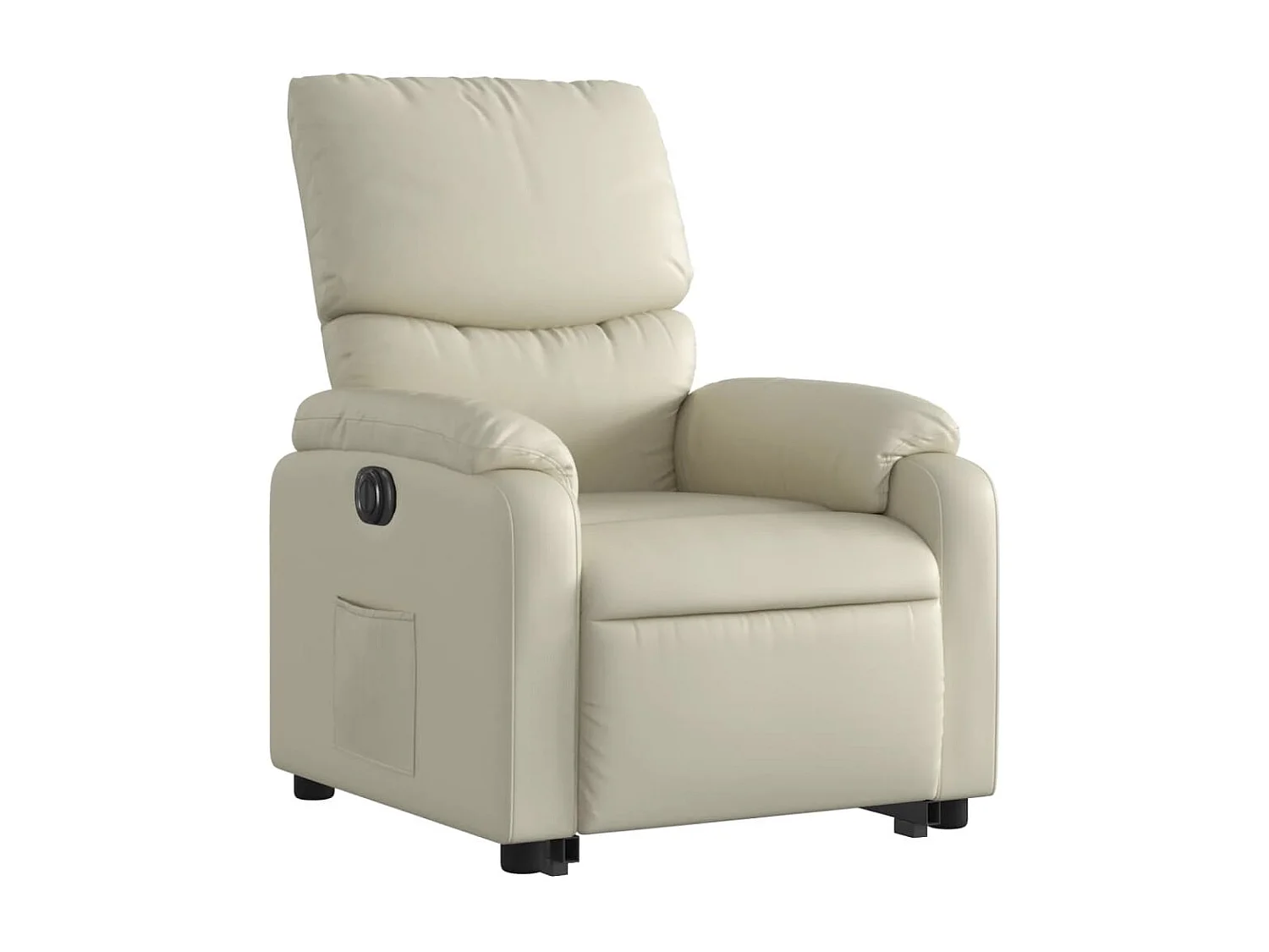 Fauteuil inclinable électrique crème similicuir