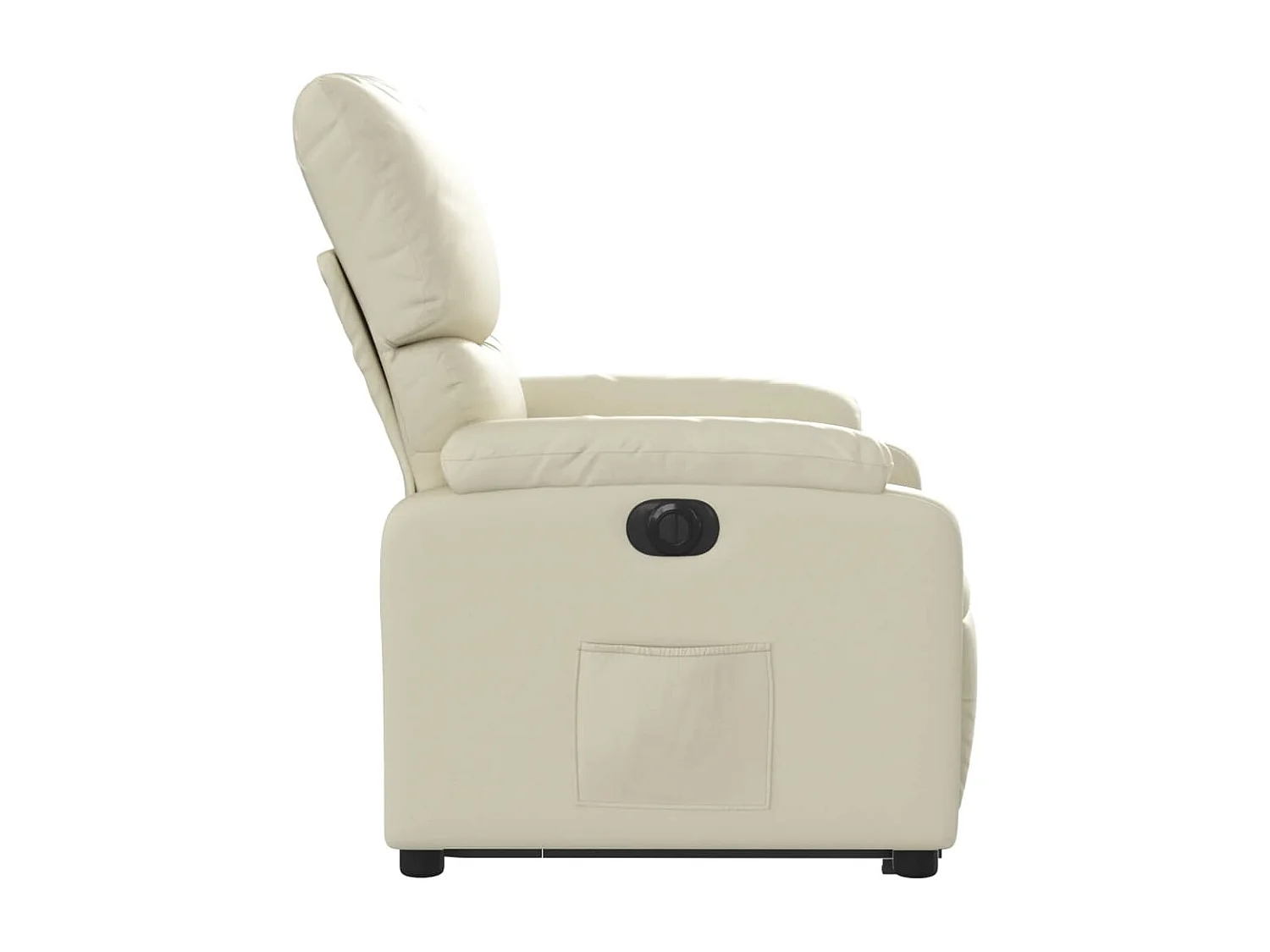 Fauteuil inclinable électrique crème similicuir
