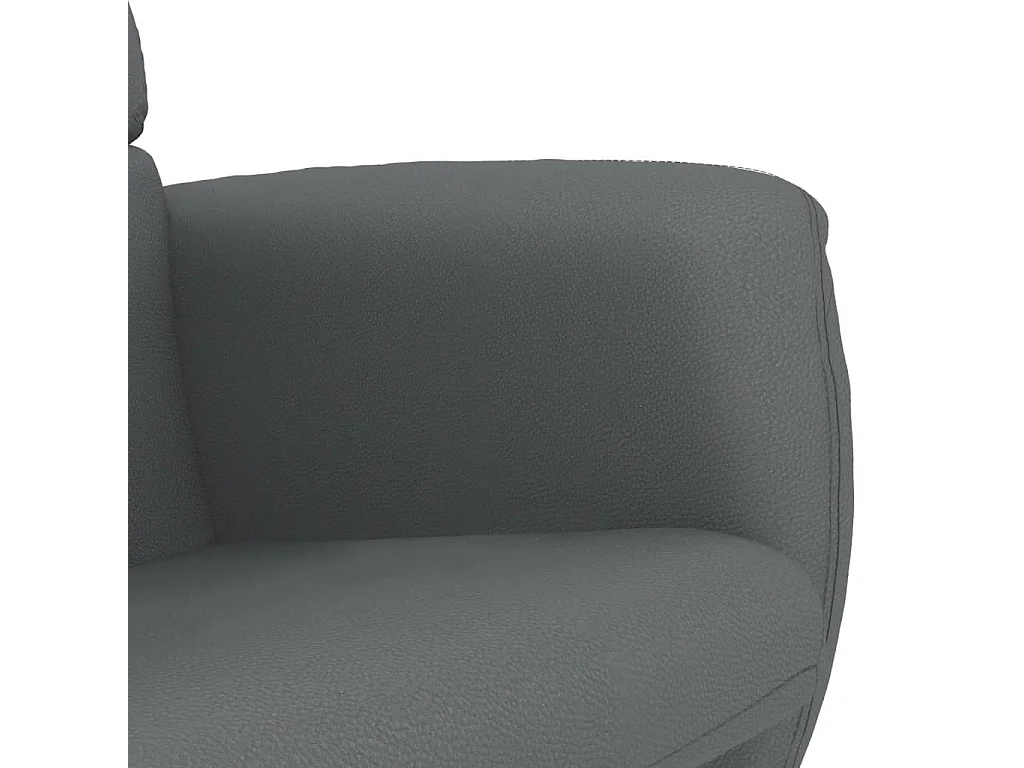 Fauteuil verstelbaar met voetenbankje kunstleer grijs