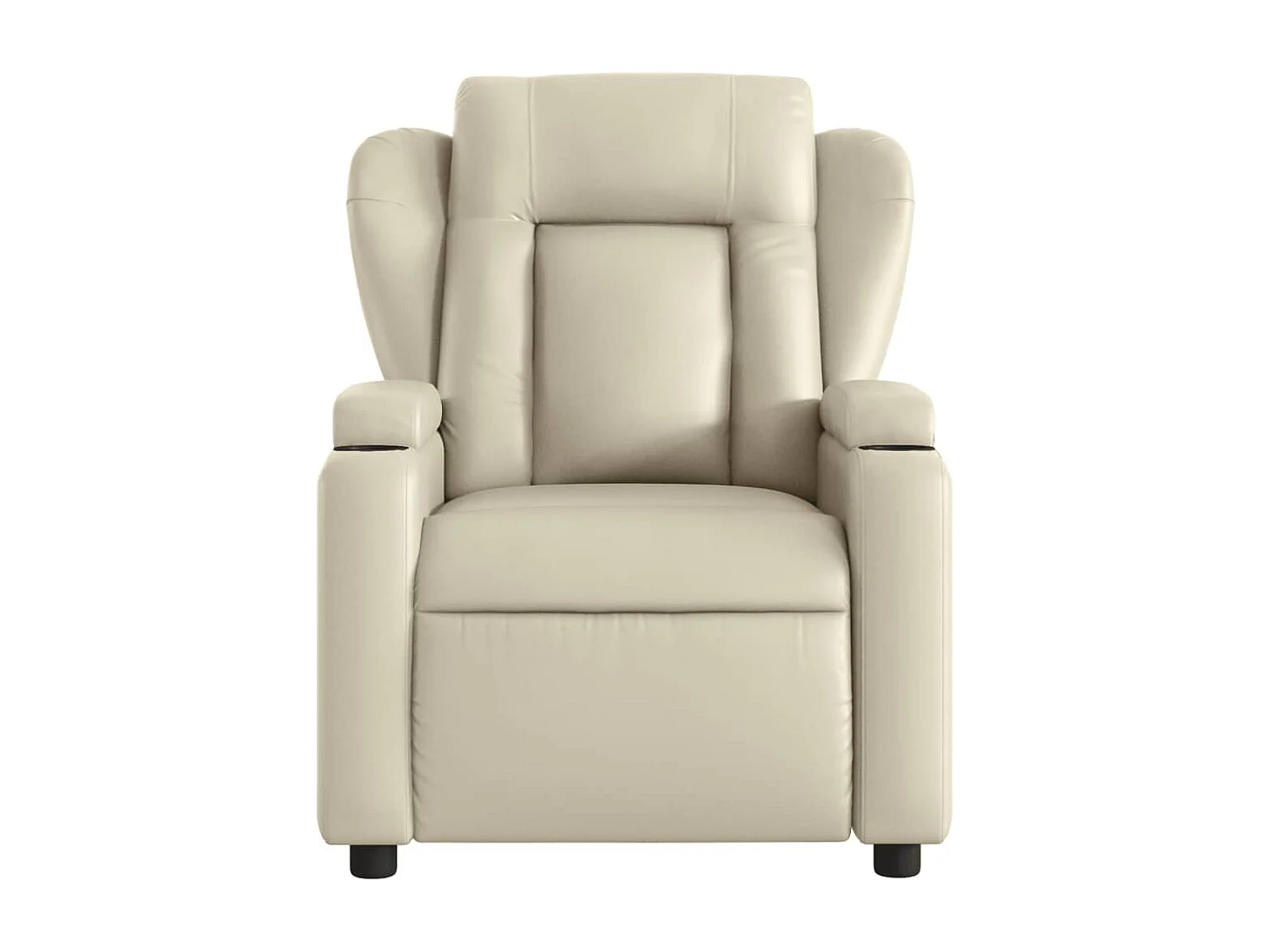 Sillón reclinable de cuero sintético crema