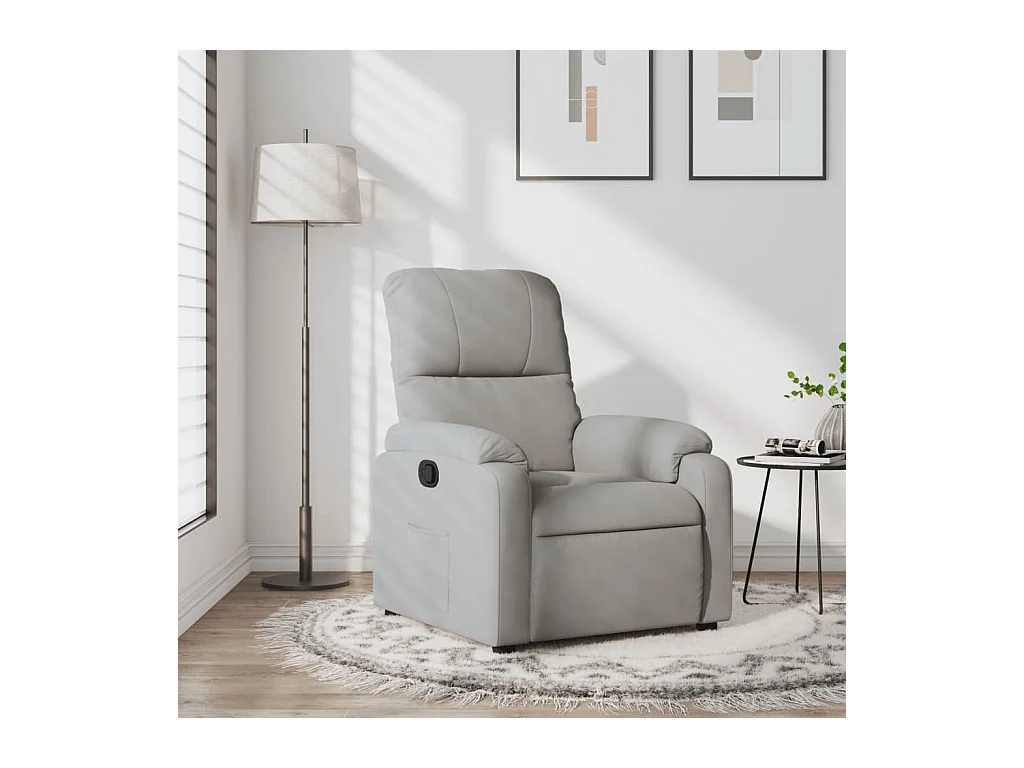Fauteuil inclinable gris clair tissu microfibre