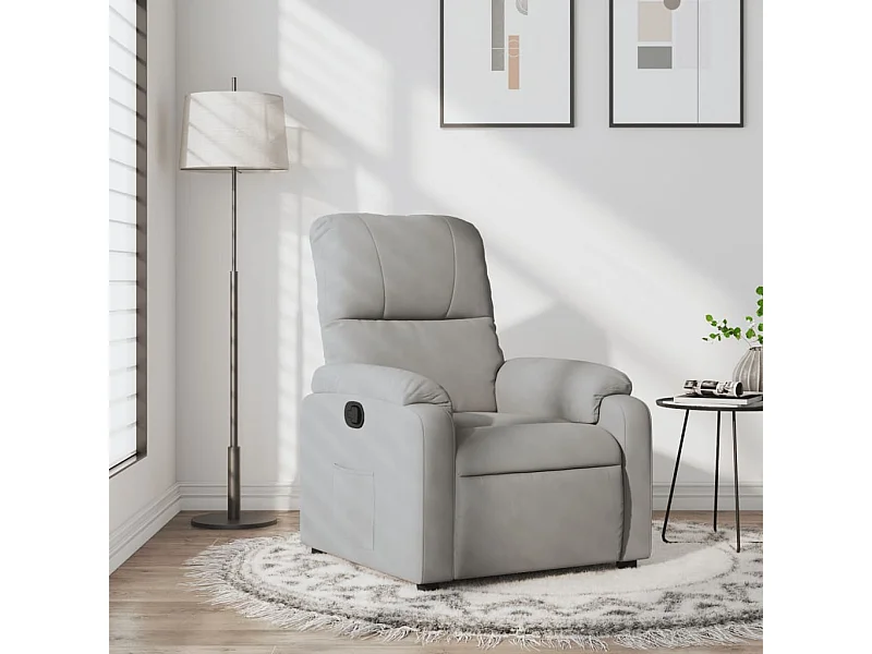 Fauteuil inclinable gris clair tissu microfibre
