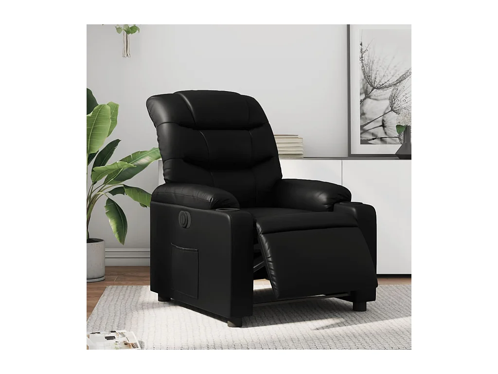 Fauteuil inclinable électrique Noir Similicuir