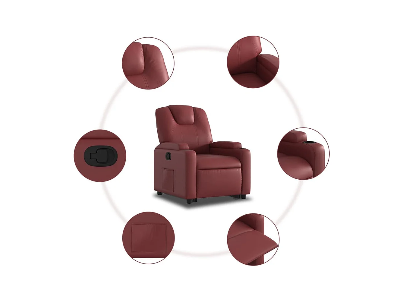 Fauteuil inclinable Rouge bordeaux Similicuir