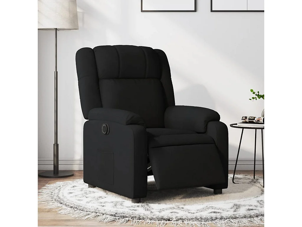Fauteuil inclinable électrique Noir Tissu