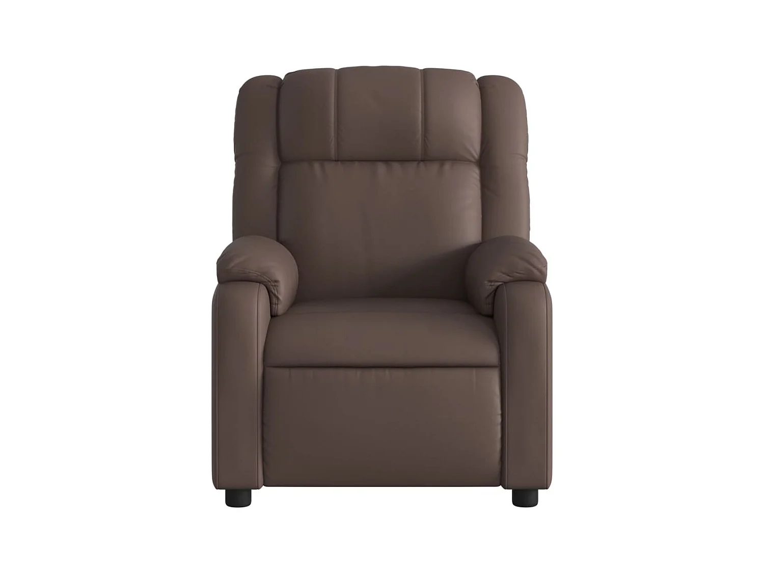 Sillón reclinable eléctrico de cuero sintético marrón