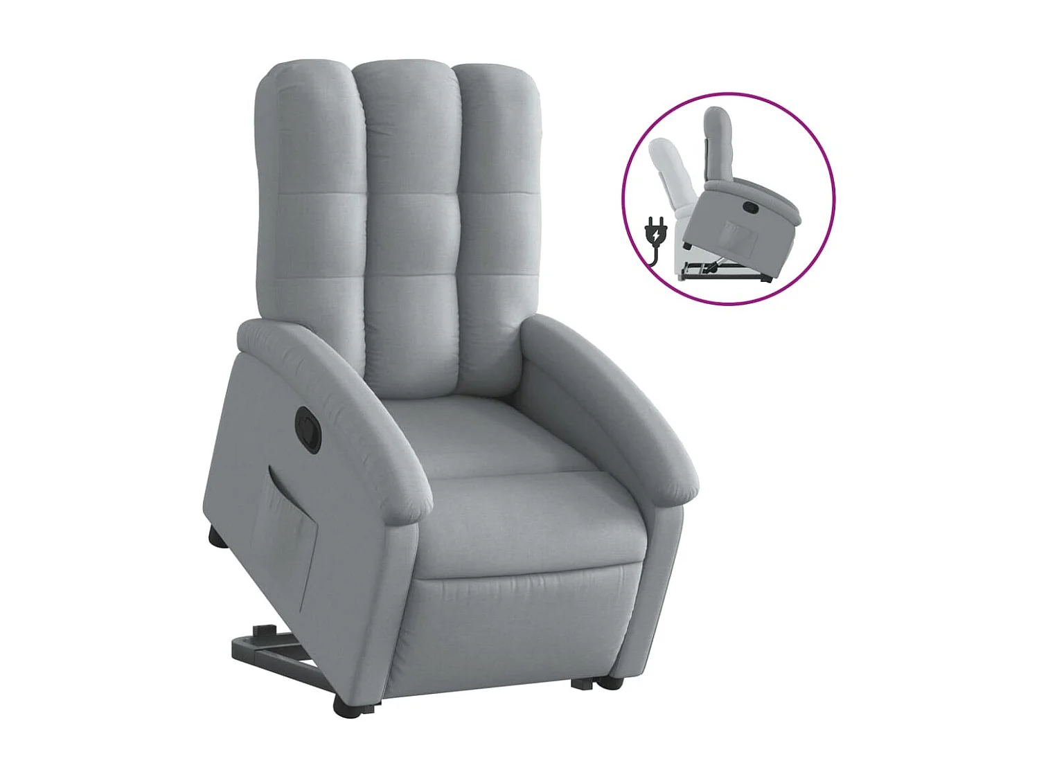 Fauteuil inclinable Gris clair Tissu