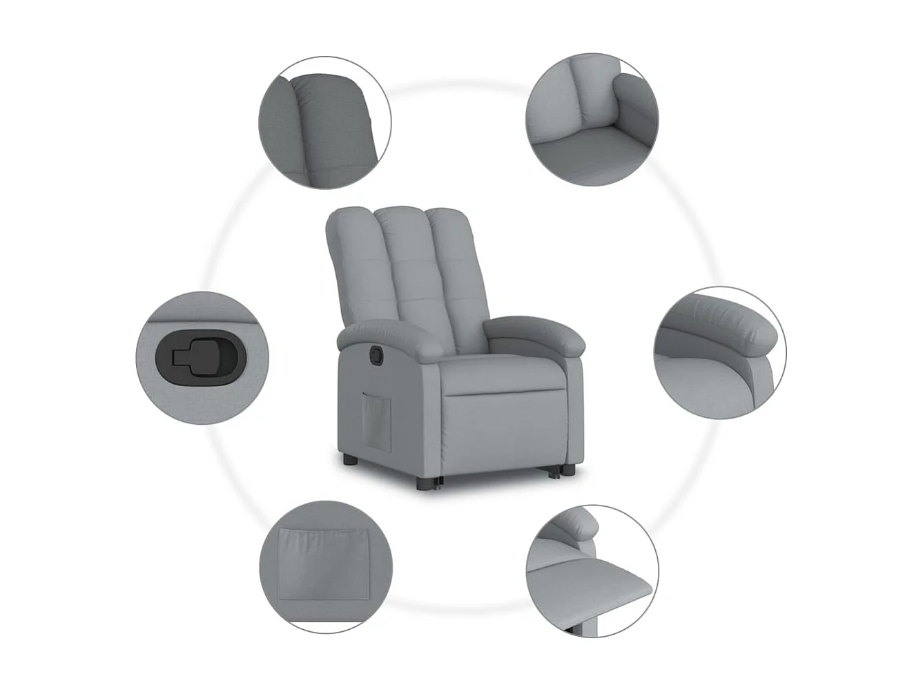Fauteuil inclinable Gris clair Tissu