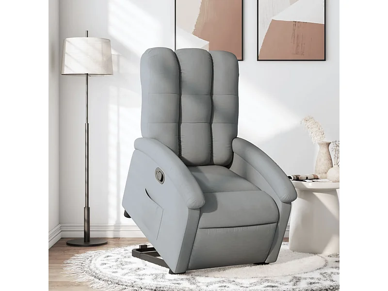 Sta-op-stoel verstelbaar stof lichtgrijs