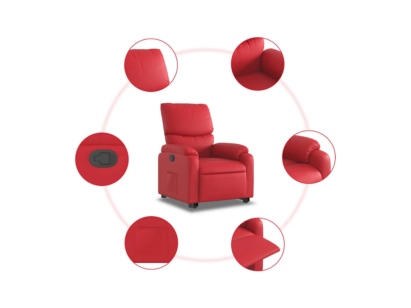 Fauteuil inclinable Rouge Similicuir